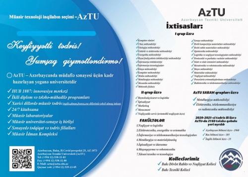 Azərbaycan Texniki Universitetində təhsil almaq istəyənlərin nəzərinə