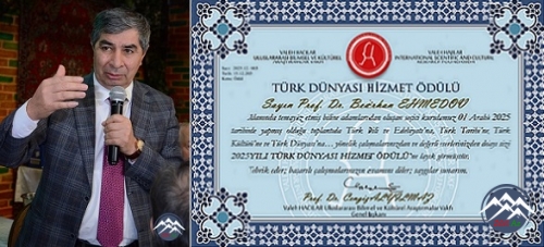 Professor Bədirxan Əhmədli “Türk Dünyasına xidmət” mükafatı ilə təltif olunub