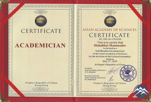 Professor Məhəbbət Məmmədov Asiya Elmlər Akademiyasının akademiki seçilib